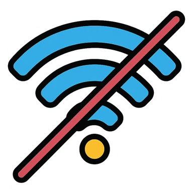 modern wifi symbol icon with a slash through it sticker