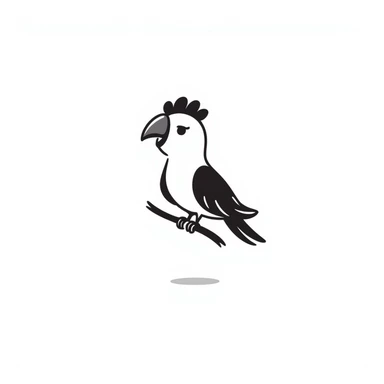 hand drawn doodle style parrot sticker