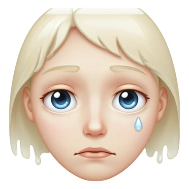 plain face with tear dripping sticker