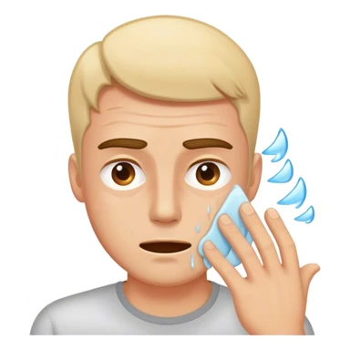 Guy fanning his face overheating sticker