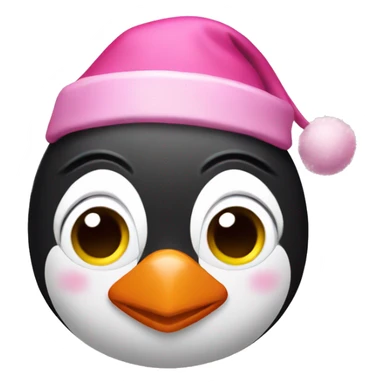 Pink Christmas penguin sticker