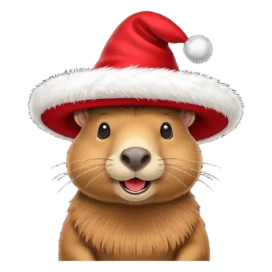 Capibara con sobrero navideño sticker
