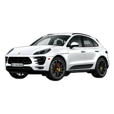 One Porsche macan white turbo sticker