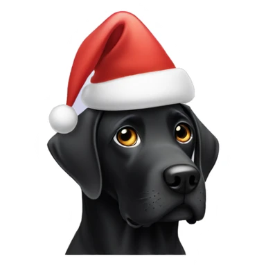 black labrador dog wearing a santa hat sticker