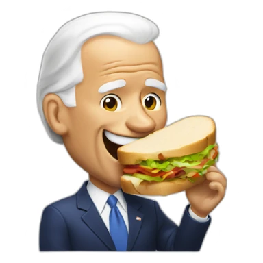 Joe Biden eating a sandwich sticker