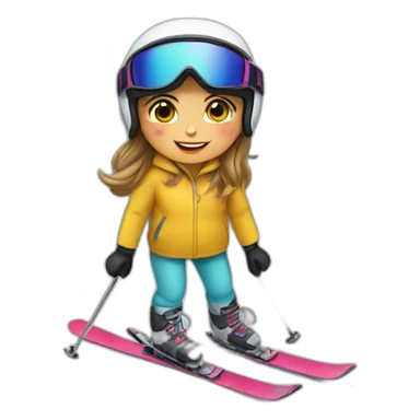 girl on a ski sticker