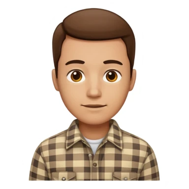 male in checkered shirt, not t shirt sticker