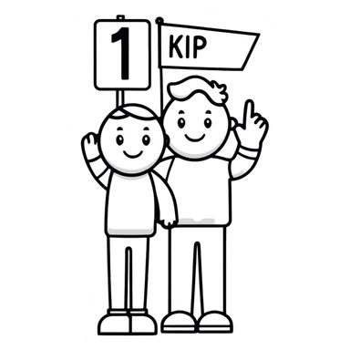 holding a stupid sign and pointing up sticker