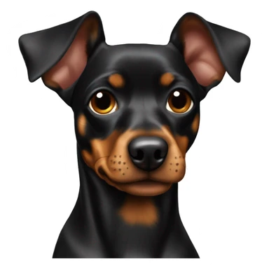 black brindle tan pinscher big ears sticker