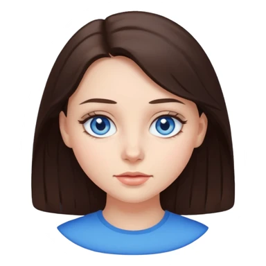 Brunette Girl with blue eyes sticker