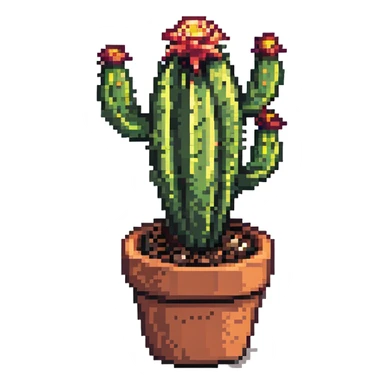 cactus plant in pot sticker