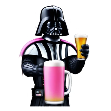 pink Darth vader drinking beer sticker