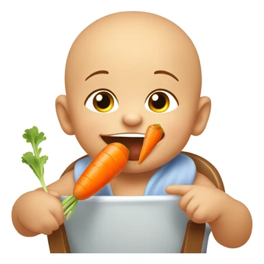 baby eating carrot  sticker