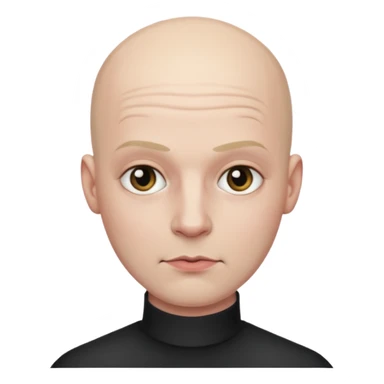 bald man with makeup sticker