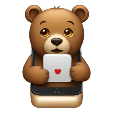 Bear on a smartphone sticker