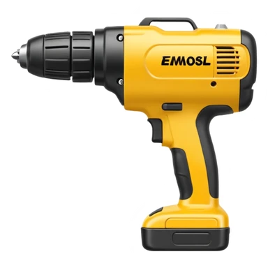 yellow commercial power drill sticker
