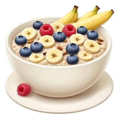 Breakfast oat porridge with banana, blueberries and raspberries sticker