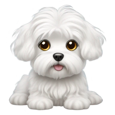 Little white Maltese dog with curly hair and puppy eyes sticker