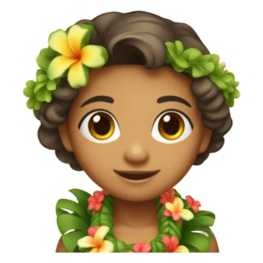 Cute Hawaiian girl with lei sticker