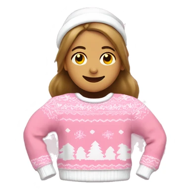 Pink and white Christmas jumper sticker