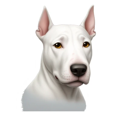 A sad white bull Terrier sticker
