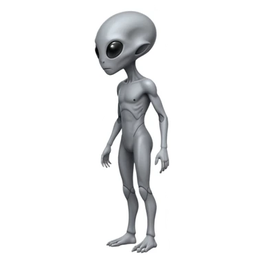 fullbody humanoid gray alien direct sideview sticker