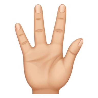 create a 2 fingers down, thumb tucked in between hand sticker