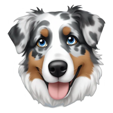 blue merle Australian shepherd one blue eye one brown eye sticker