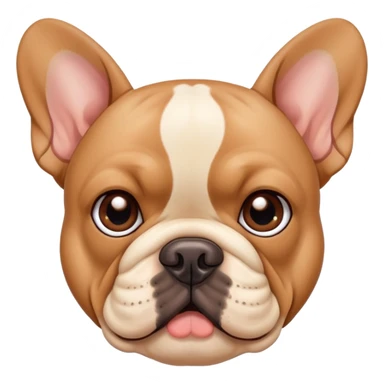 tan French bulldog face, no body, close-up portrait sticker