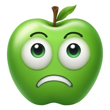 green apple with heart eyes  sticker