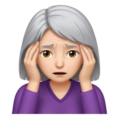 face palm woman with gray hair sticker