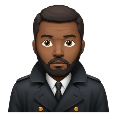 black bearded man in black in black trenchcoat  sticker