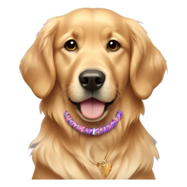 golden retriever wearing a friendship bracelet  sticker