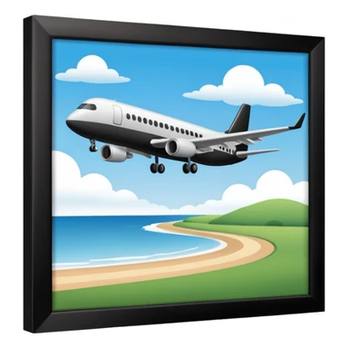 airplane departure black sticker