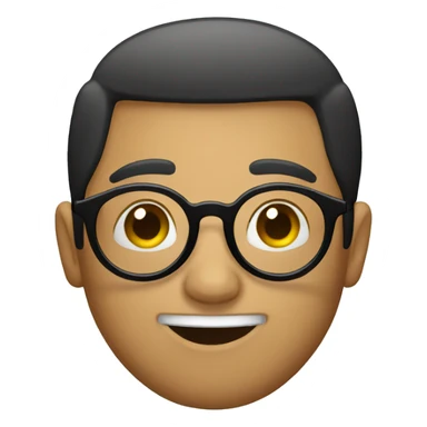 round black glasses sticker