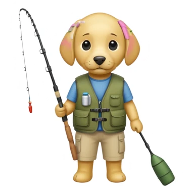 Yellow lab with fishing gear sticker