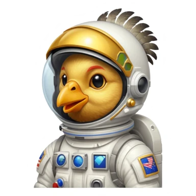 pixel-art chicken astronaut sticker