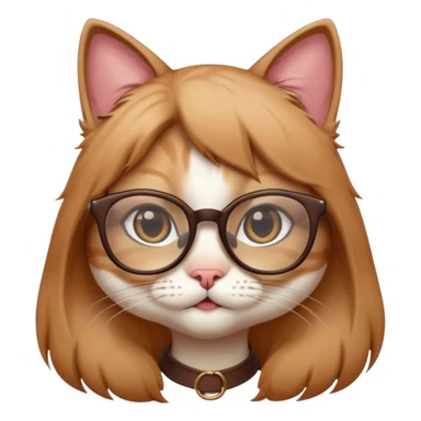 cute girl cat with really big, super thin-framed glasses sticker
