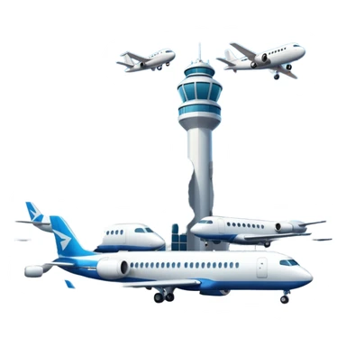 planes next to terminal building sticker