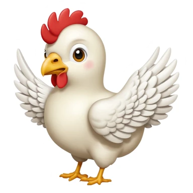 Me podrías hacer un emoji de un pollo con alas de ángel y cuernos de pony sticker