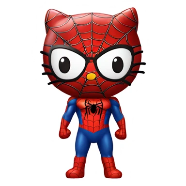 Hello kitty spider man sticker