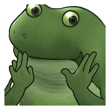 pepe the frog with hands on cheeks, surprised sticker