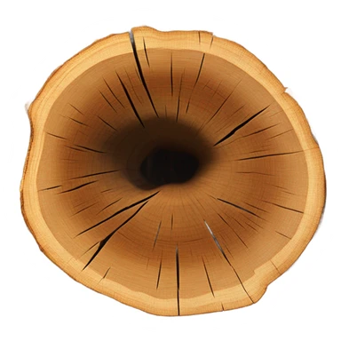 a tree cut open in profile, round, where you can see the annual rings sticker