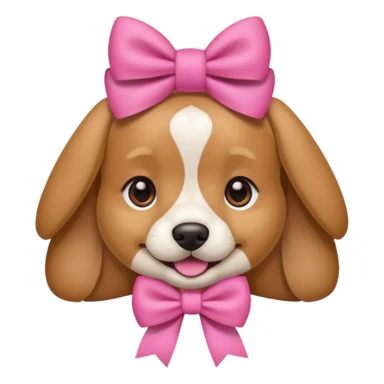 Dog wearing pink bow sticker