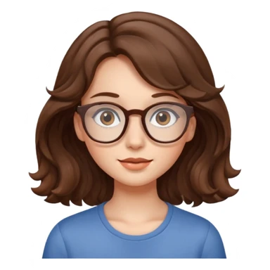 girl with square eyeglasses and wavy hair sticker