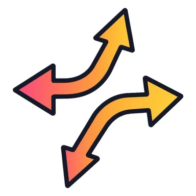 diverging chart showing two paths splitting apart sticker