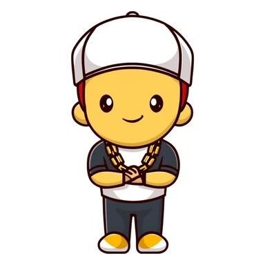 Brazilian rapper Chefin with cap and gold chain sticker