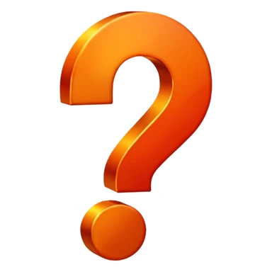 red-and-orange colored question mark sticker