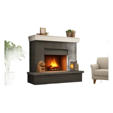 Realistic fireplace  sticker
