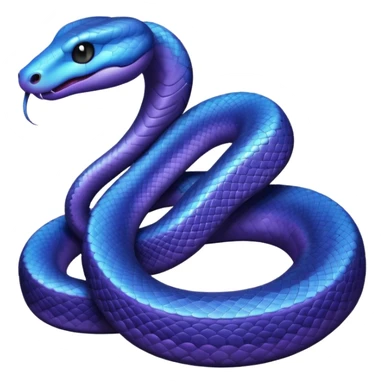 a snake emoji in a dark purple to dark blue gradient sticker